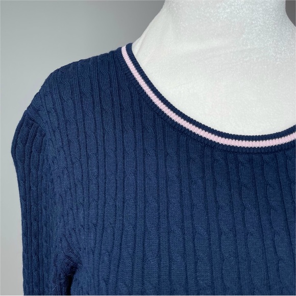 Jack Willis Crop Blue & Pink Preppy Sorority Knit Sweater; UK 12, US 8 Sm / med - Picture 2 of 8